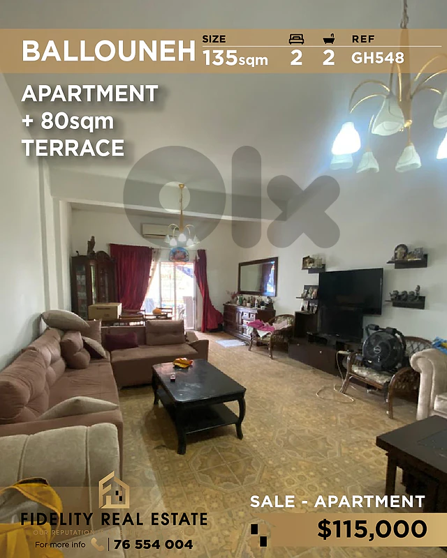 Apartment for sale in Ballouneh GH548 شقة للبيع في بلونة Apartment for sale in Ballouneh GH548 شقة للبيع في بلونة
