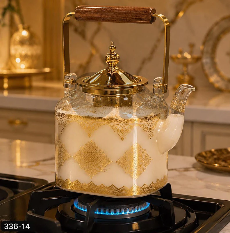 Glass Tea Kettle Luxury Design - براد شاي زجاجي فخم Glass Tea Kettle Luxury Design - براد شاي زجاجي فخم