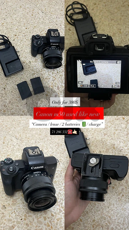كاميرا canon m50 نضيفة بس ب 350$ mirrorless