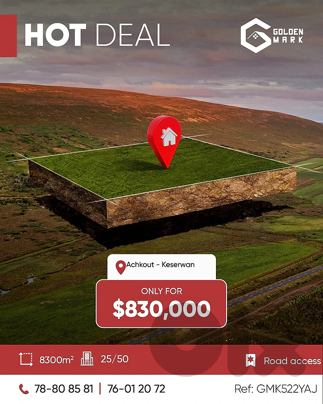 GMK522YAJ - Land For Sale In Achkout  - أرض للبيع في عشقوت