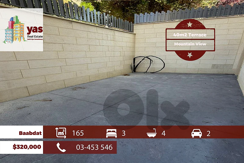Baabdat 165m2 | 40m2 Terrace | Mountian View | TCH