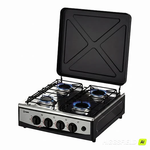 black modern stove gas 4 eyes top