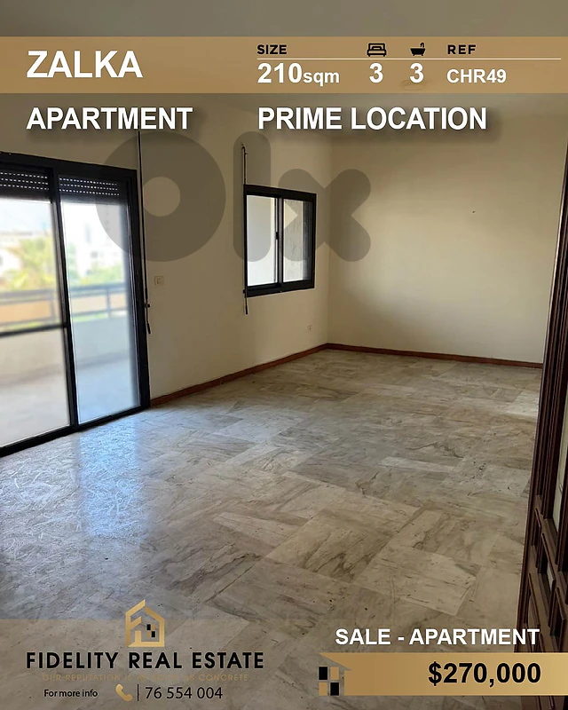 Apartmet for sale in Zalka CHR49 شقة  للبيع في زلقا