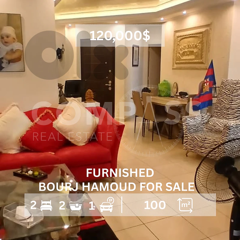 Apartment for sale fully furnished 100 sqm  in bourj hamoud