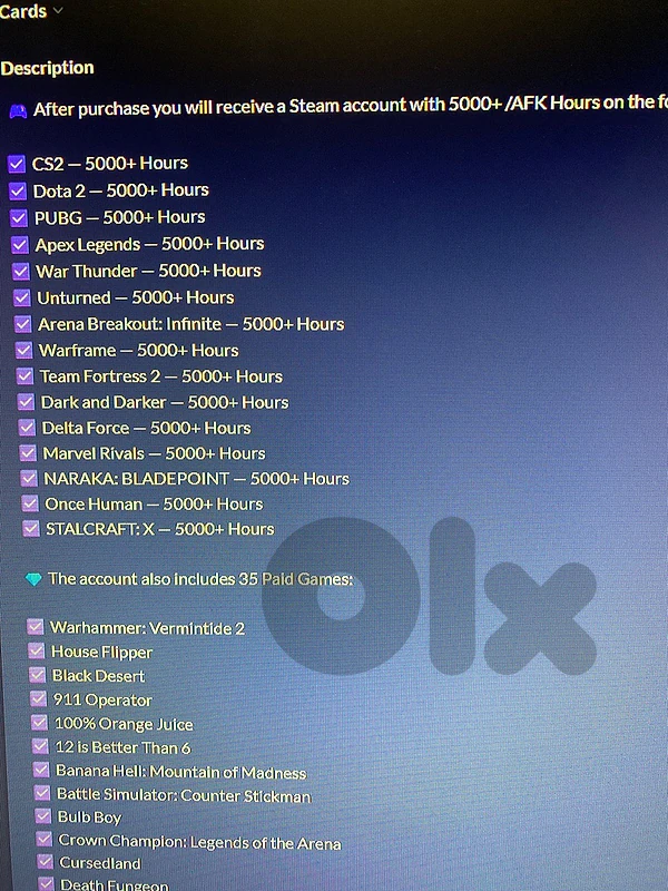 Steam Account 35+ paid games for 25$
