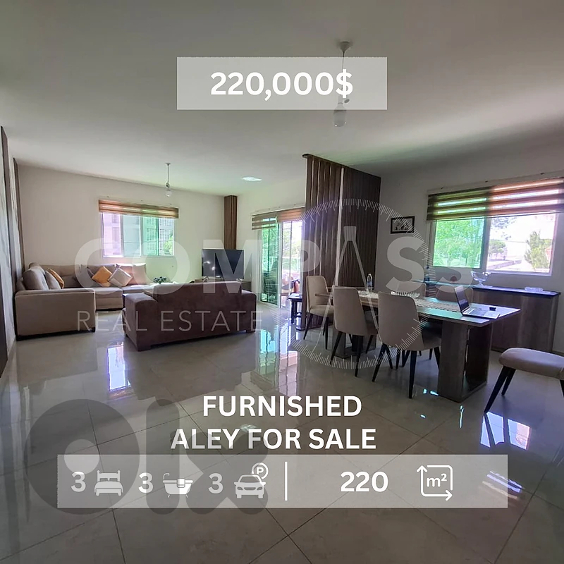 Apartment for rent in Aley fully furnished 220 sqm