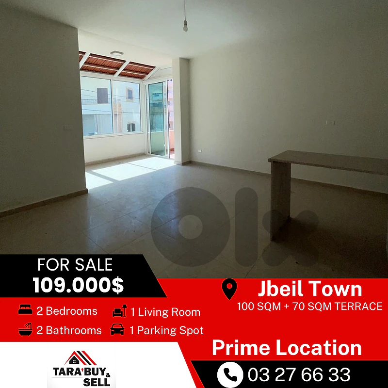 Apartment 100+70m terrace in Jbeil 1 min away from the highway