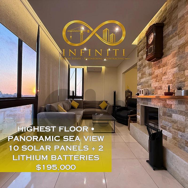 180 SQM Luxury Apartment in Bchamoun Yanar | Panoramic Sea View