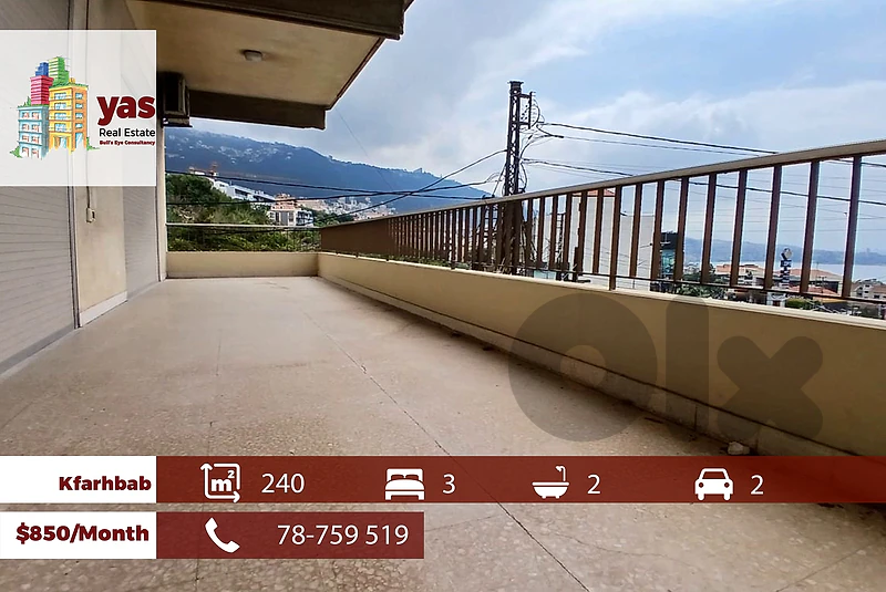 Kfarhbab 240m2 | Rent | Partial View | Calm Street | IV