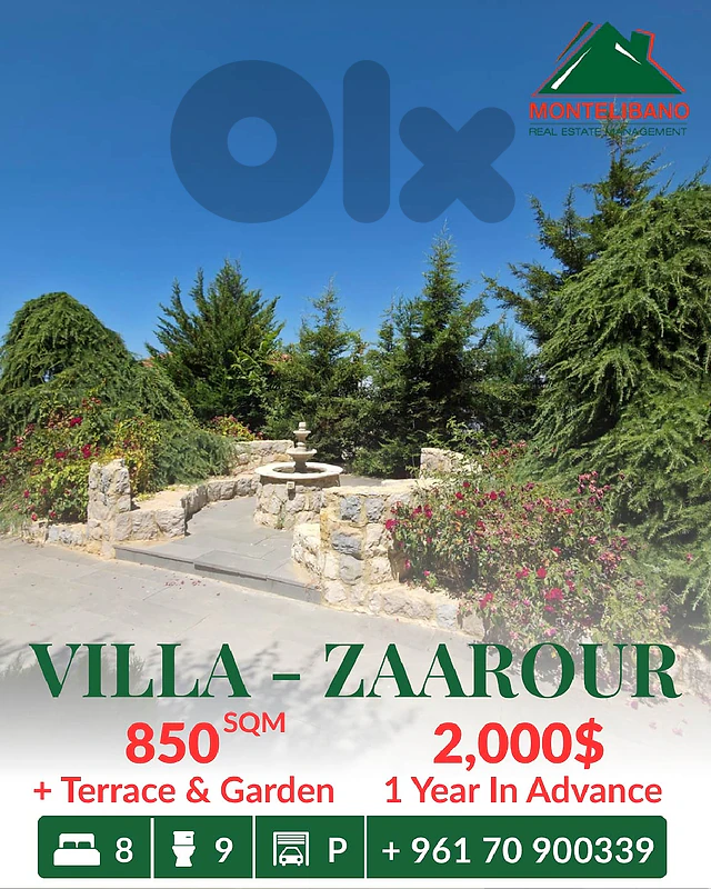 Fully Furnished & Decorated 850 sqm Villa For Rent in Zaarour زعرور Fully Furnished & Decorated 850 sqm Villa For Rent in Zaarour زعرور