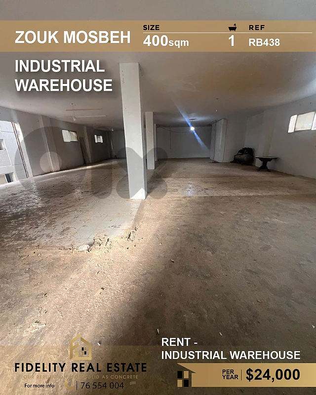 Warehouse for rent in Zouk Mosbeh RB438 مستودع  للإيجار في زوق مصبح
