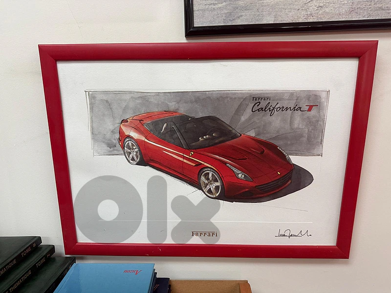 Ferrari California T Design Sketch Framed Print Ferrari California T Design Sketch Framed Print
