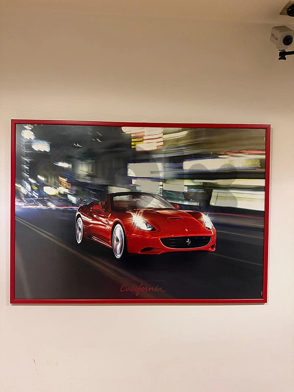 Ferrari California Night City Motion Framed Poster