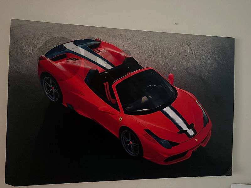 Ferrari 458 Speciale Aperta Overhead Aerial Canvas Print