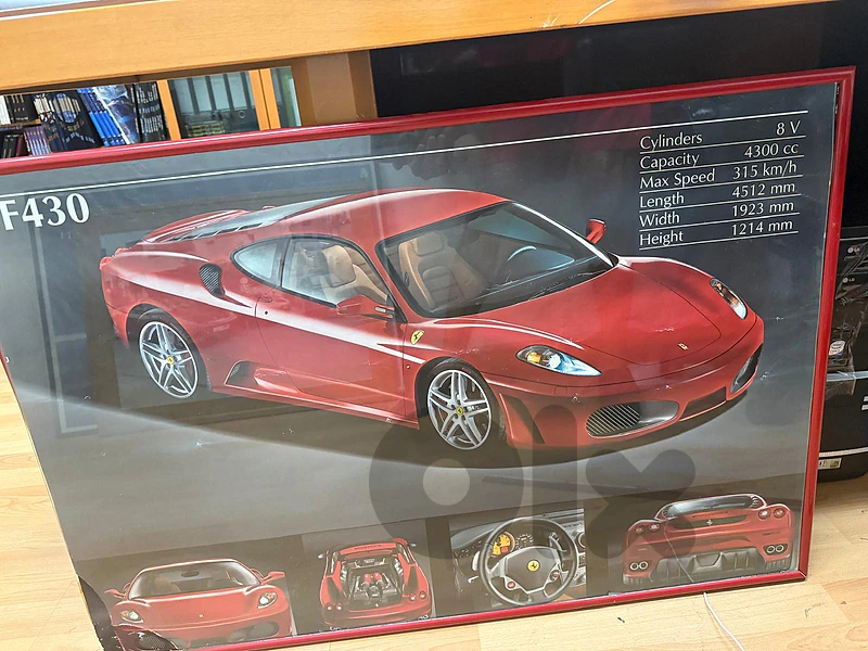 Ferrari F430 Multi-Panel Technical Specification Framed Poster
