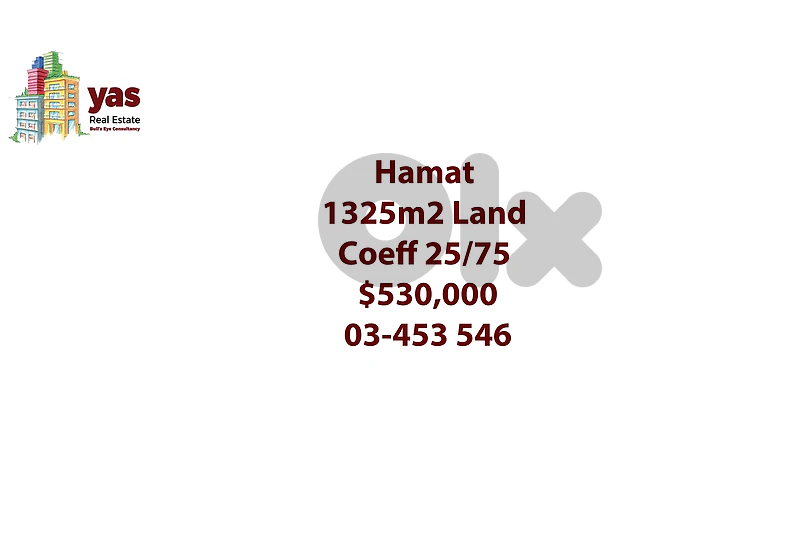 Hamat 1325m2 | Residential Land | Coeff 25/75 | Sea View | HS