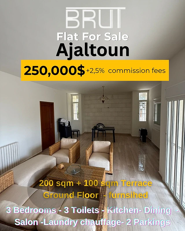 200 sqm apartment +100 sqm Terrace for sale in Ajaltoun