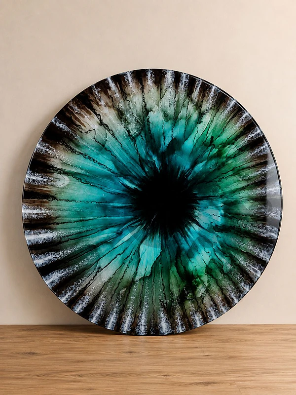 Handmade Resin Wall Art _ "The Watching Eye" _ Original Round Piece