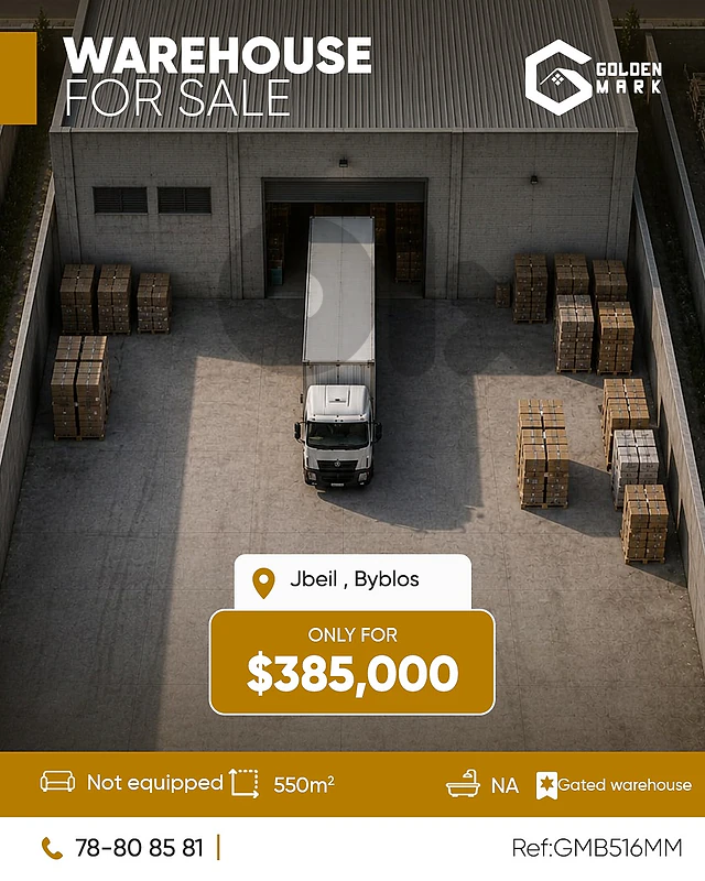 GMB516MM - Warehouse For Sale In Jbeil - مستودع للبيع في جبيل