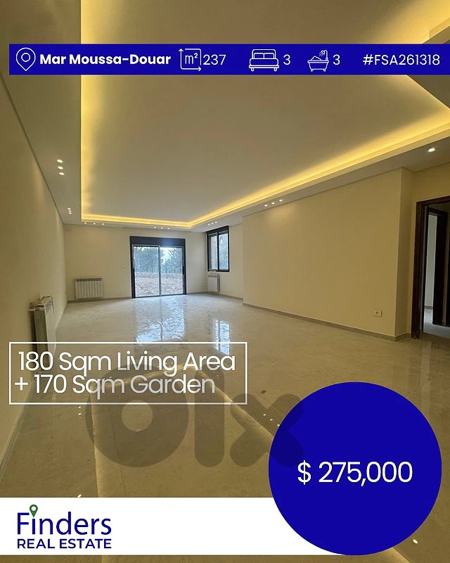Apartment for sale in Mar Moussa-Douar! شقة للبيع ب مار موسى الدوار!