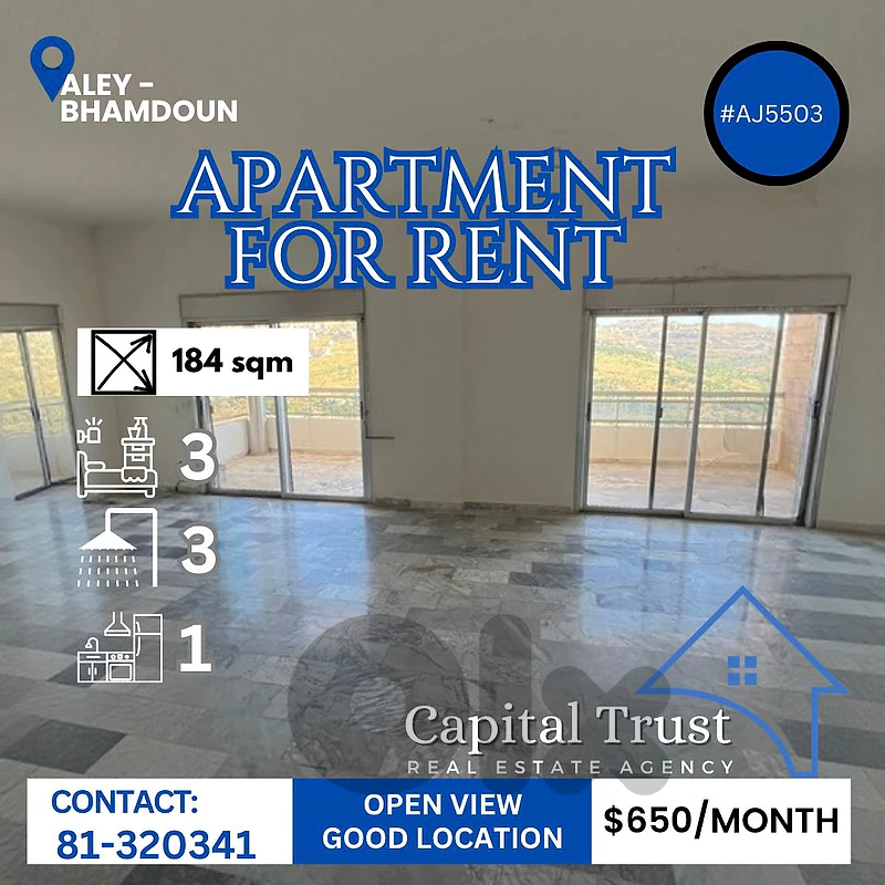 Apartment For Rent In Bhamdoun شقة للإيجار في بحمدون