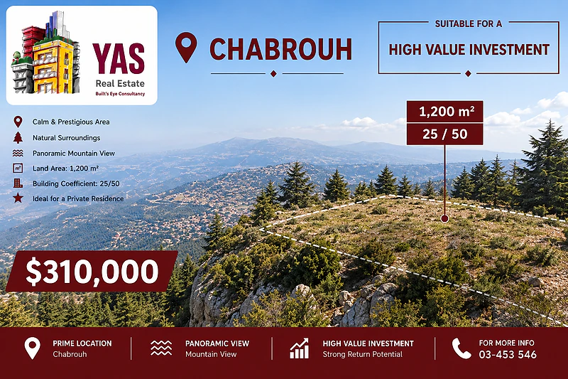 Chabrouh 1200m2 Land | Panoramic Mountain View | HN |
