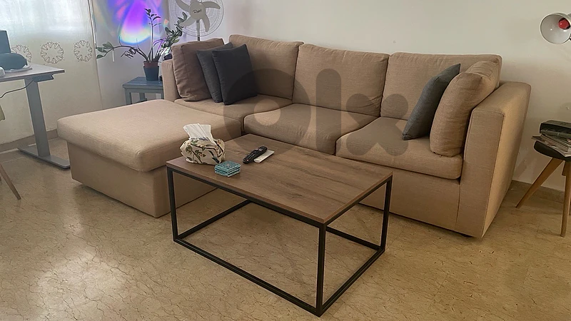 🛋️ Beige L-Shaped Sofa + Coffee Table – Great Deal