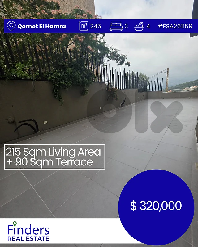 Apartment for sale in Qornet El Hamra! شقة للبيع في قرنة الحمرا!