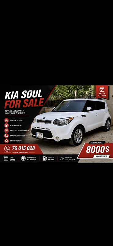 Kia Soul 2015 kia soul  price 8000$ and we will make discount