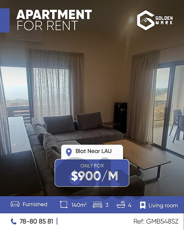 GMB548SZ - Apartment for  Rent  In Blat Jbeil near LAU - شقة للإيجار