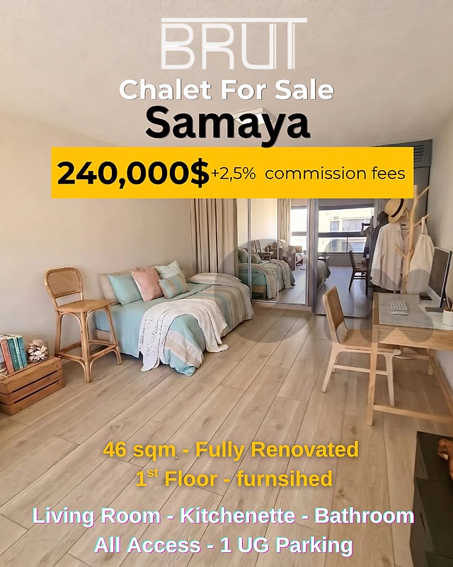 46 sqm Fully Renovated Chalet for Sale in Samaya Kaslik