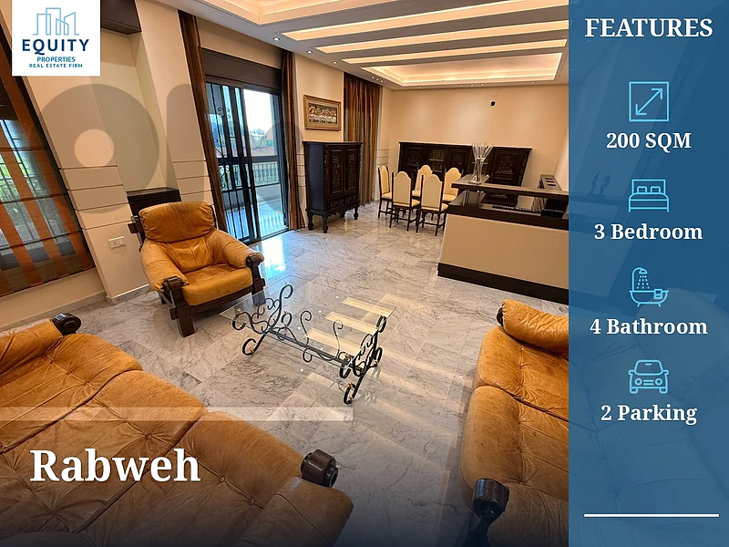 Furnished 200 SQM Apartment For Rent In Rabweh #JH24915