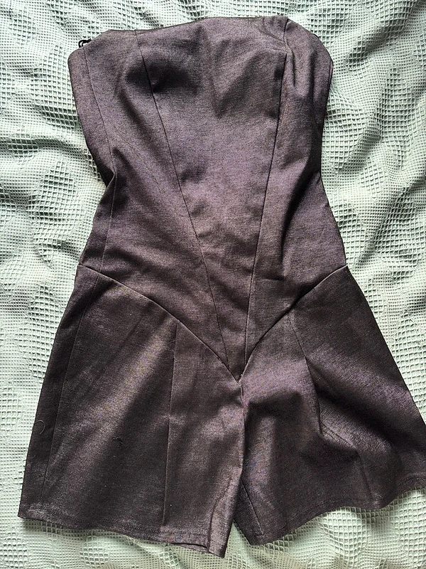 Grey Strapless Corset Romper Grey Strapless Corset Romper