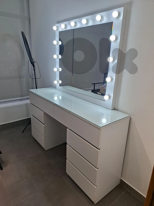 Vanity table for makeup studio