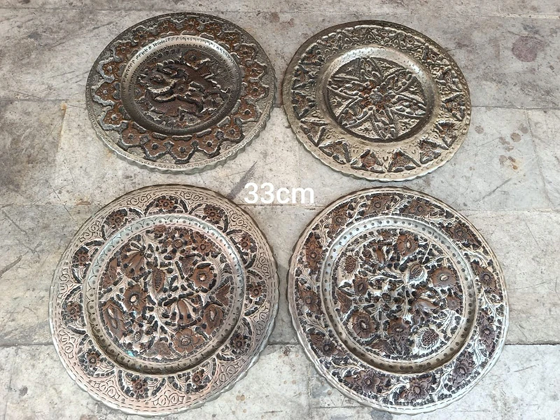 صواني عدد٤ اصفهان نقش يدوي انتيك قديم