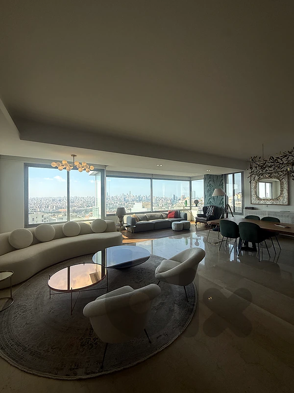 Luxurious modern apartment with open views for rent in Hazmieh.