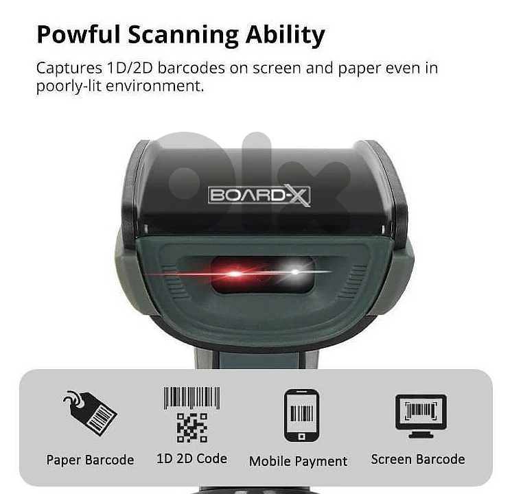 BOARD-X Barcode Reader 2D,1D Wireless Bluetooth +CHARGE BASE BX230D