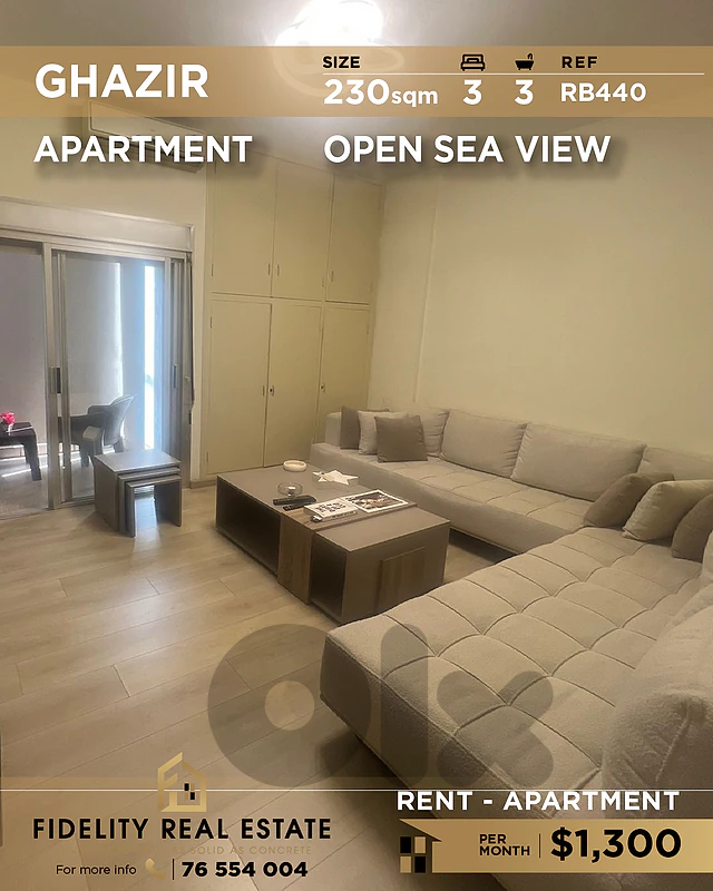 Apartment for rent in Ghazir RB440 شقة للإيجار في غزير