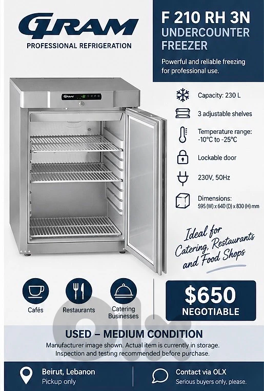 GRAM UNDER COUNTER FREEZER