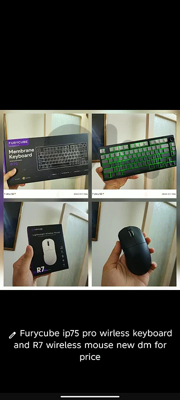 Furycube ip75 pro keyboard with R7 wirless mouse