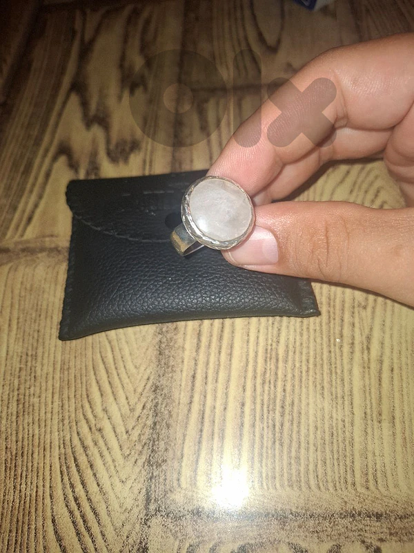 خاتم فضه 925 متوج بحجر در
