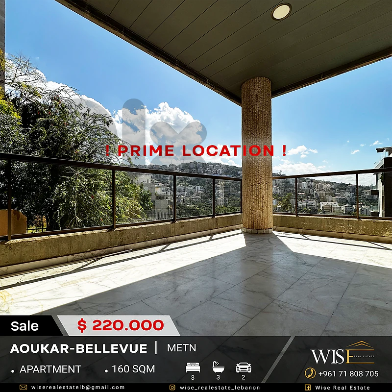 160 SQM Apartment for SALE in Aoukar-Bellevue !