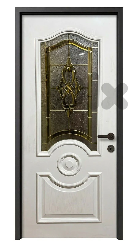 Classic White Door with Decorative Glass Panel