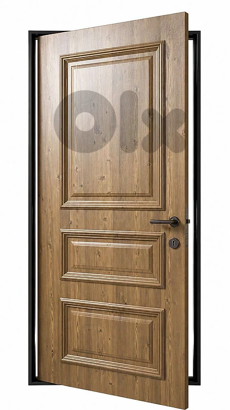 Classic Rustic Oak 3-Panel Molded Door