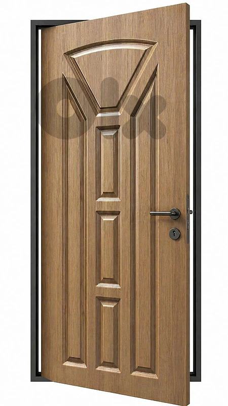 Modern Teak Wood Carved Panel Door