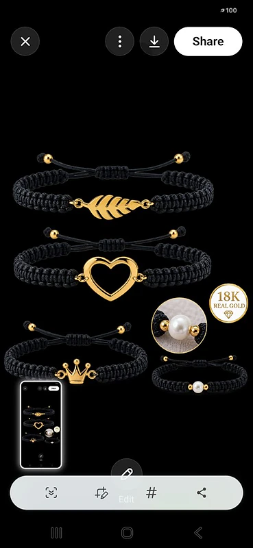 bracelets with 18carats gold centerpiece