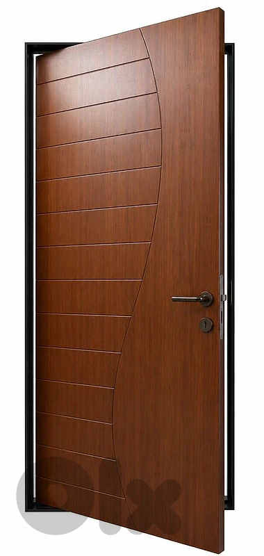 Modern Curved Wave Mahogany Door