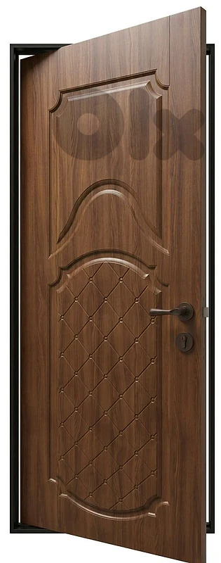 Classic Walnut Door with Quilted Diamond Carvings