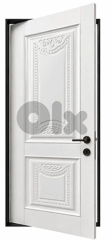 Ornate White Embossed Vintage-Style Door