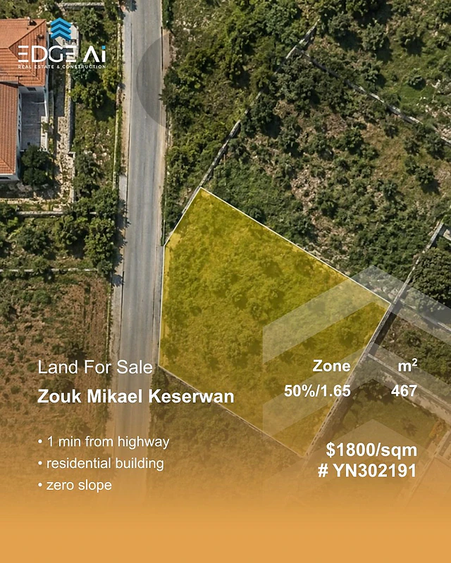 Land for sale ,Zouk Mikael keserwan ,#YN302191